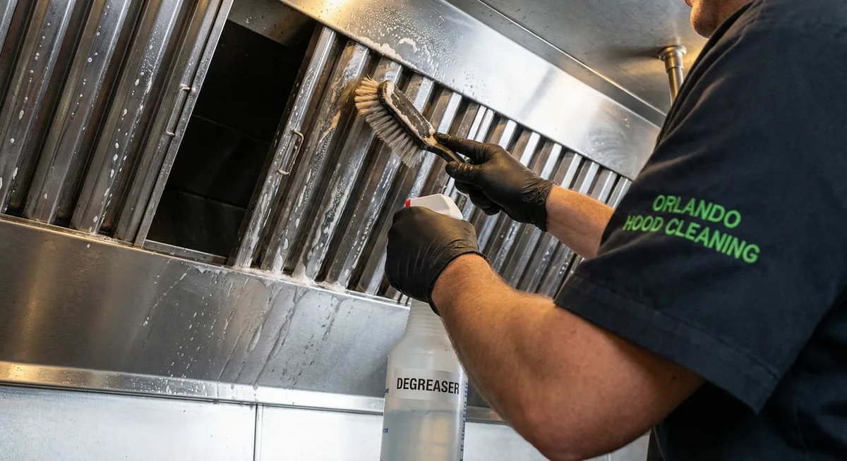 Hartford Hood Cleaning technician at work