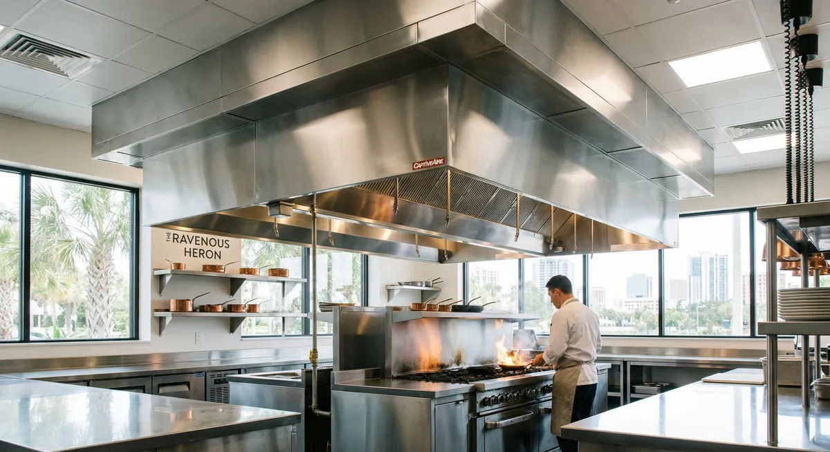 Exhaust hood cleaning in a Hartford commercial kitchen